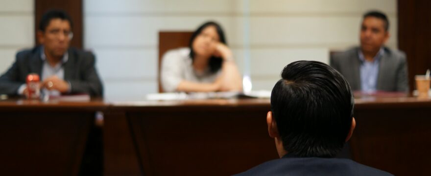 A lawyer sitting before the Attorney Grievance Committee of New York