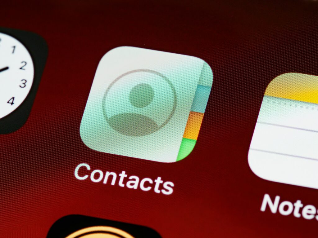 A contacts app on a phone screen